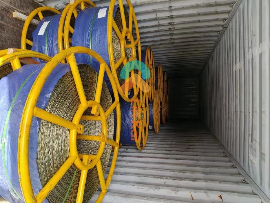 16MM Anti Twist Steel Wire Rope para sa Dalawang Bundled Conductors Stringing 52reels papuntang Indonisia